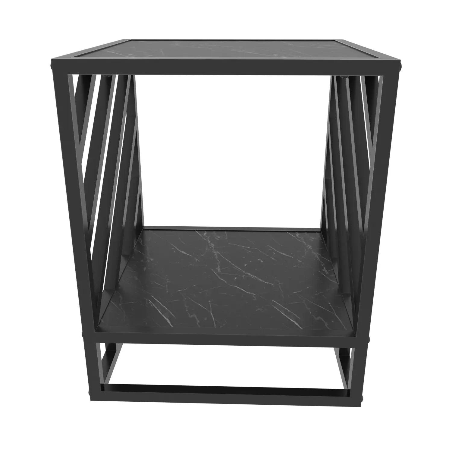 Norm 21 inch Tall Side End Table with Metal Frame