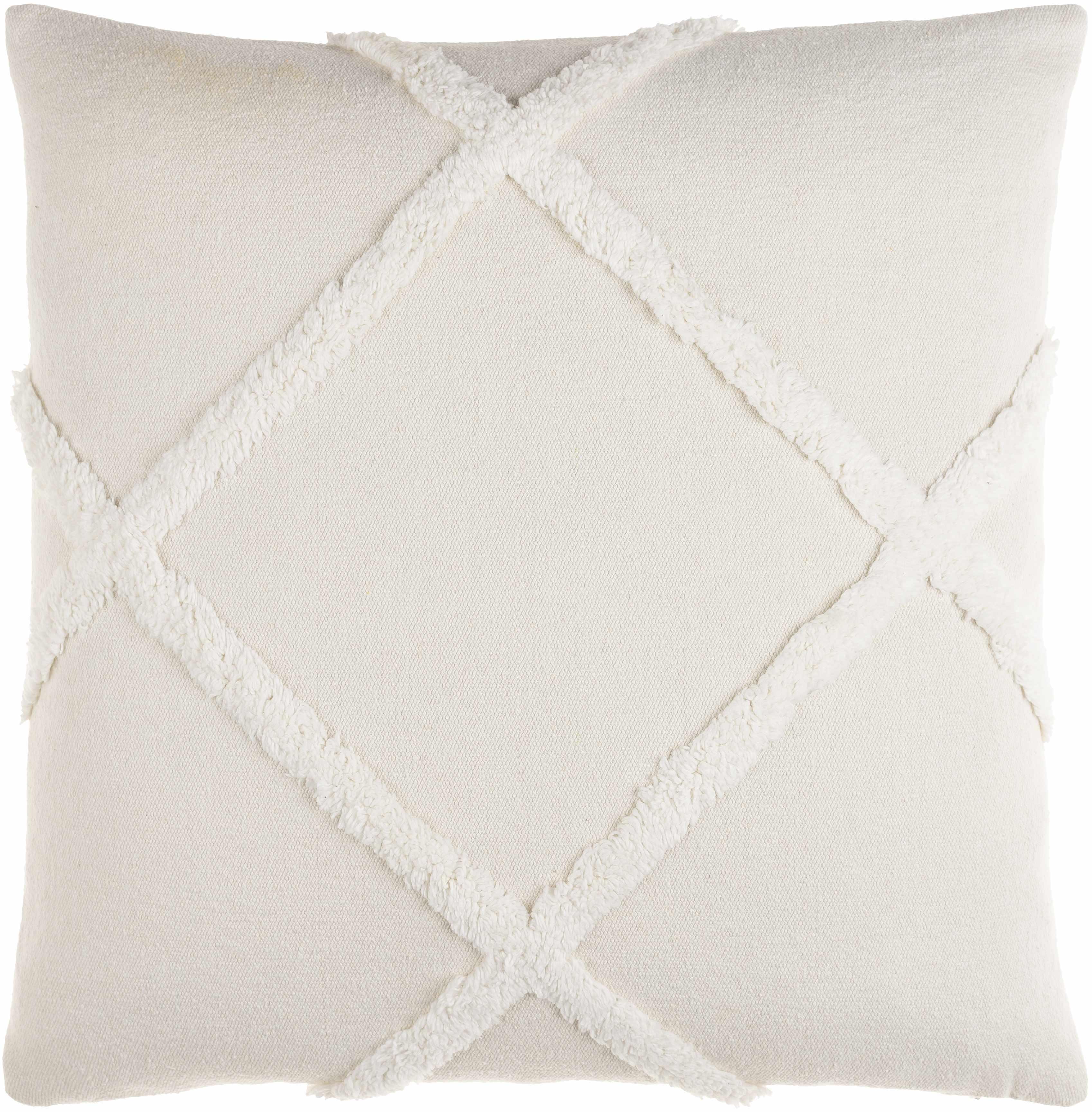 Noud Cream Square Throw Pillow - PRHOMZ