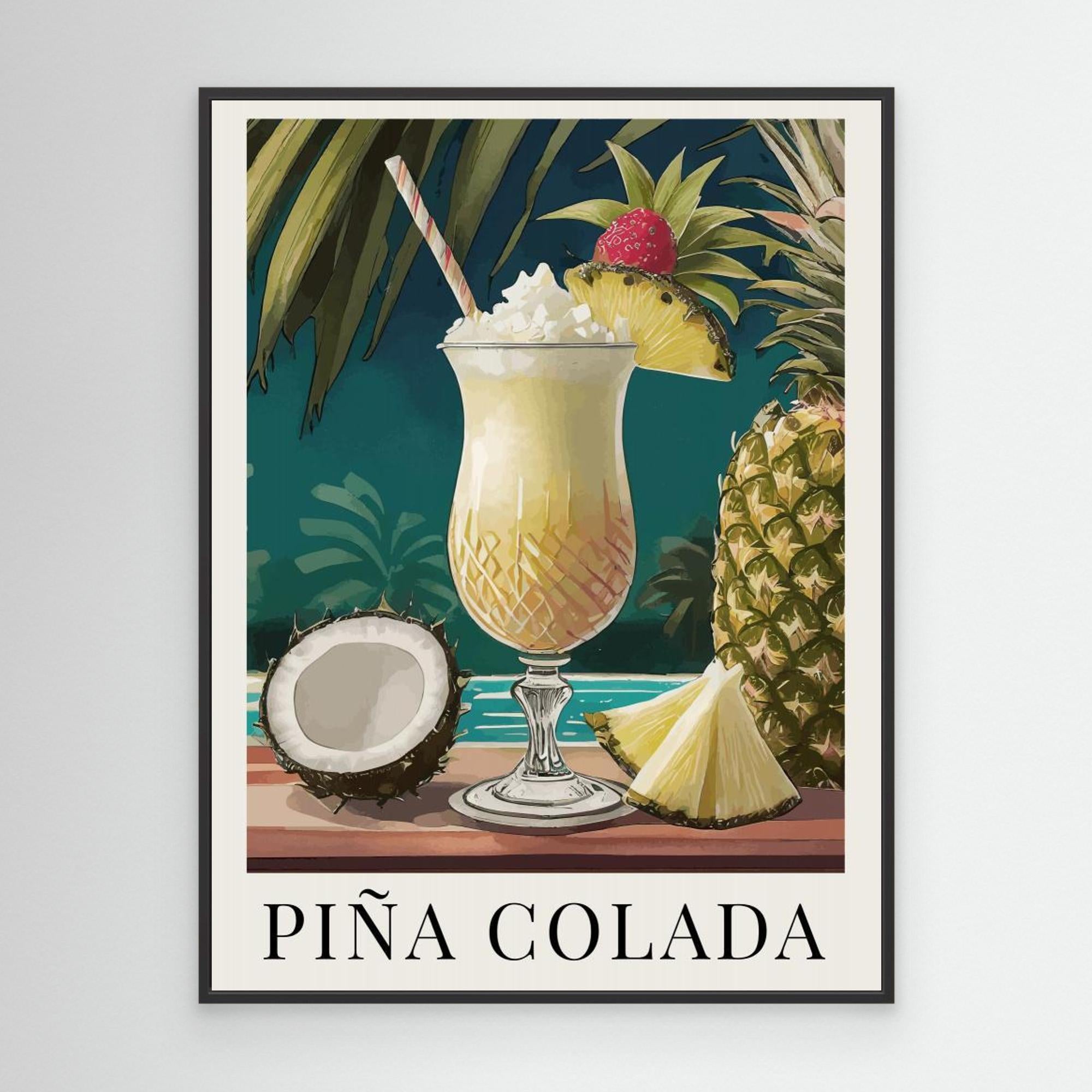 Pina Colada abstract tropical art print by Andreas Magnusson – modern wall decor with bold colors