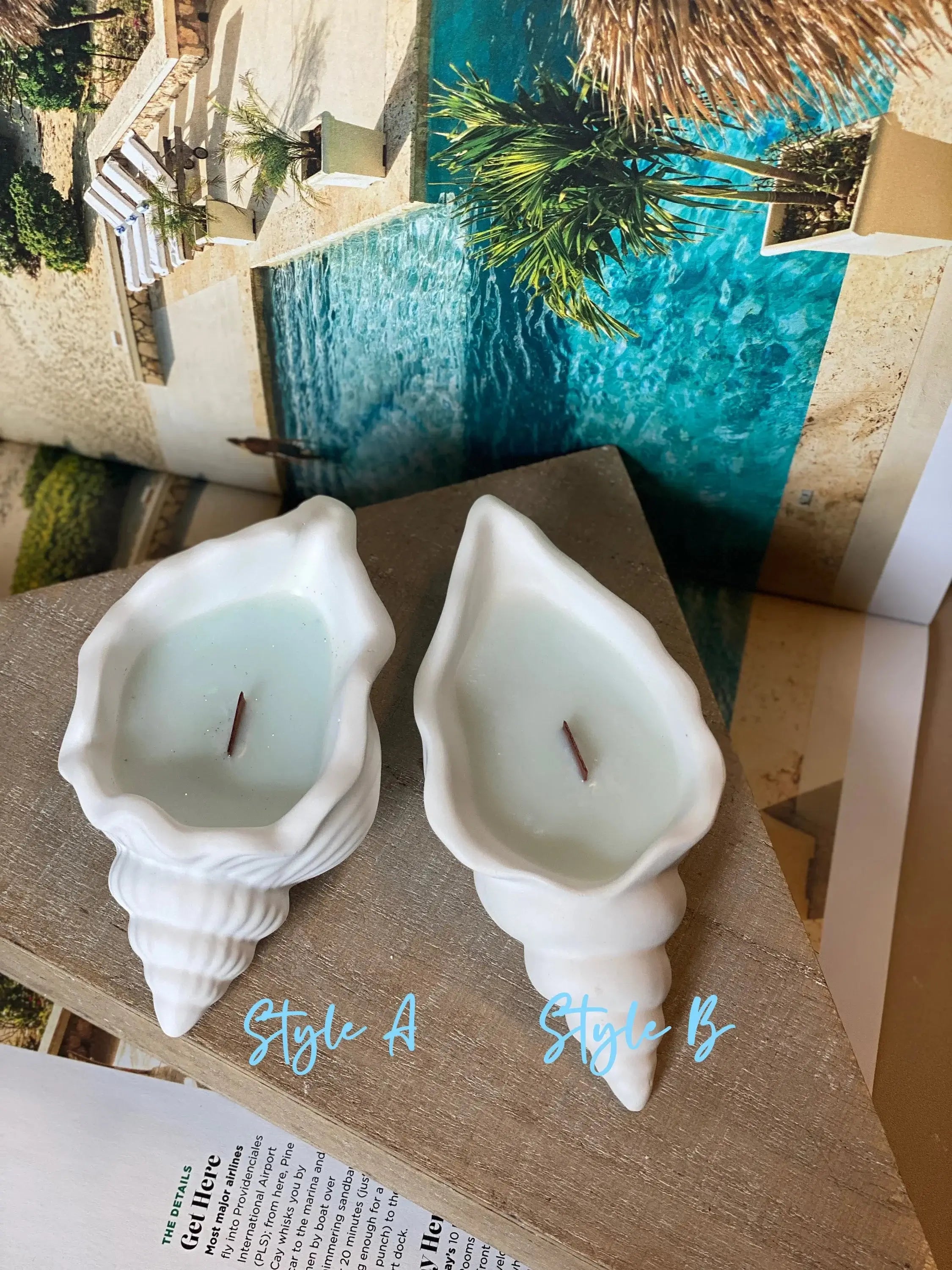 Sea Shell Candle in Jesmonite | Coastal Decor