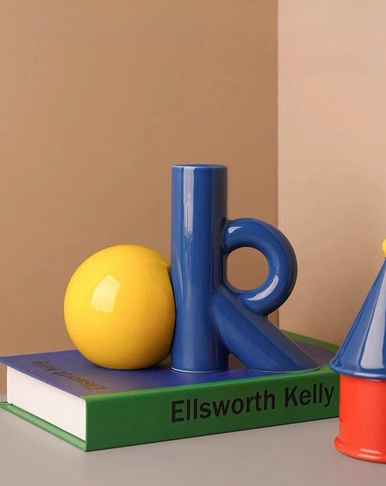 OK Ceramic Bud Vase - Handmade Dopamine Decorative Flower Vase - PRHOMZ