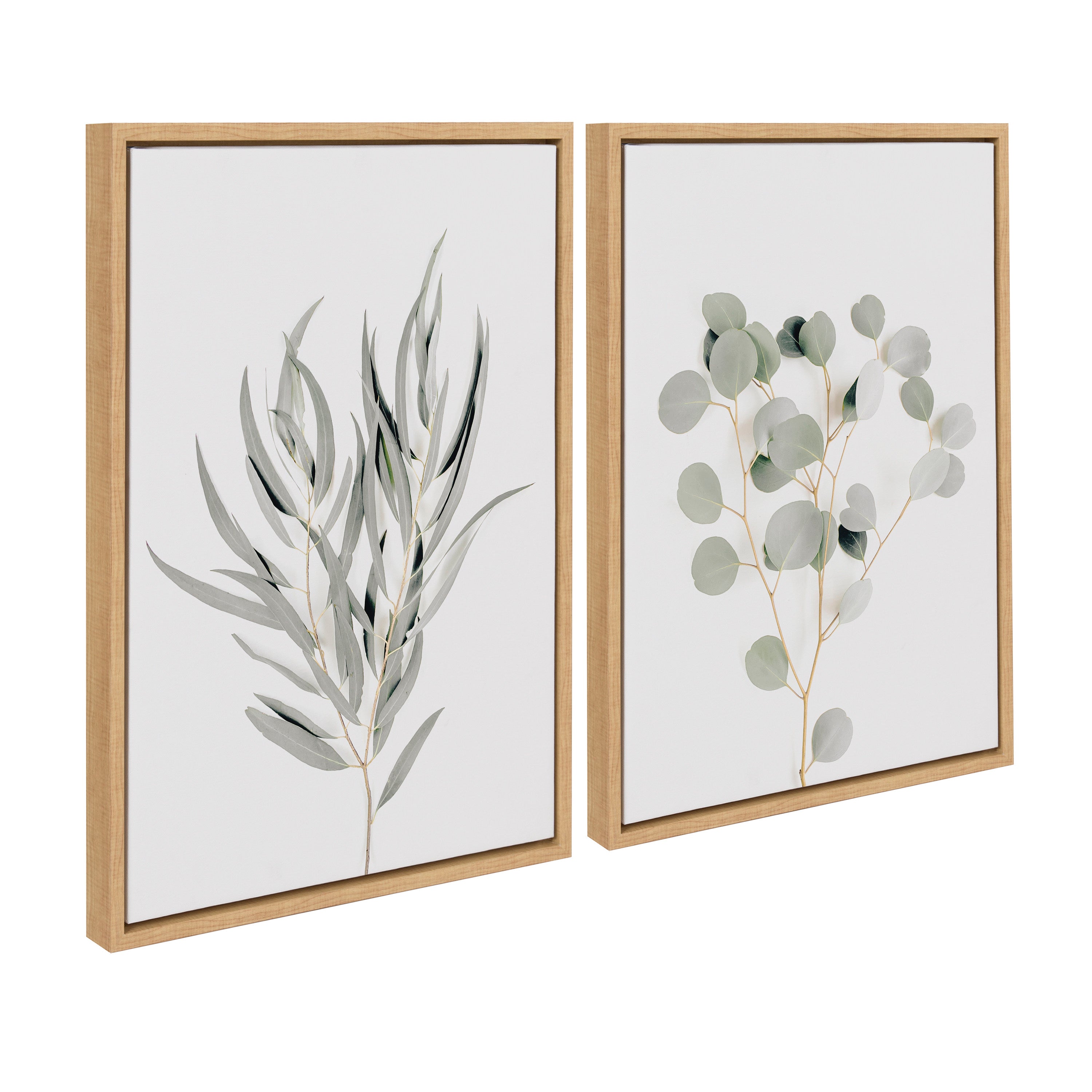 Sylvie Neutral Botanical 1 and 2 Framed Canvas Set by The Creative Bunch Studio