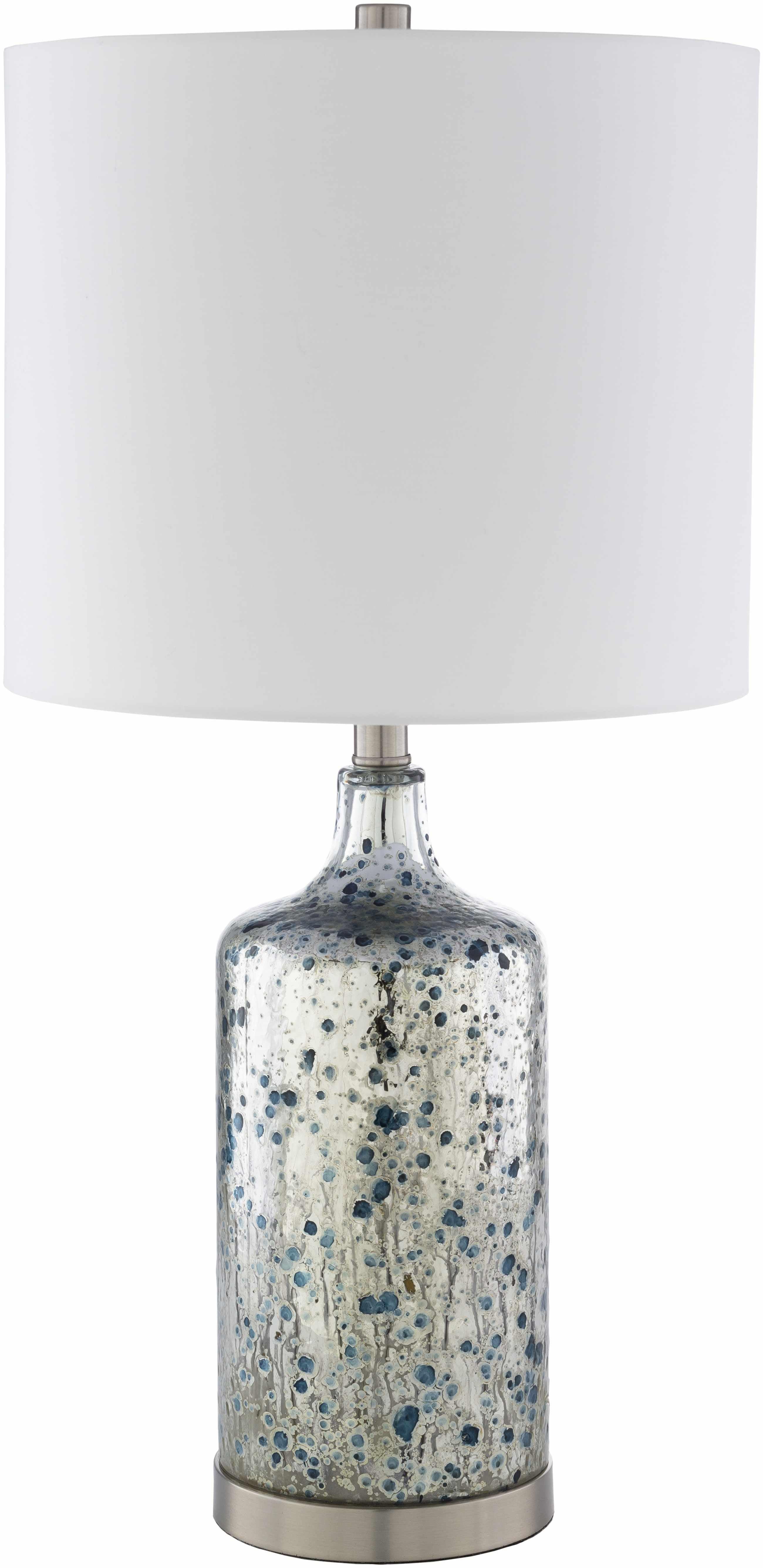 Lentner Ribbed White Ceramic Table Lamp - PRHOMZ