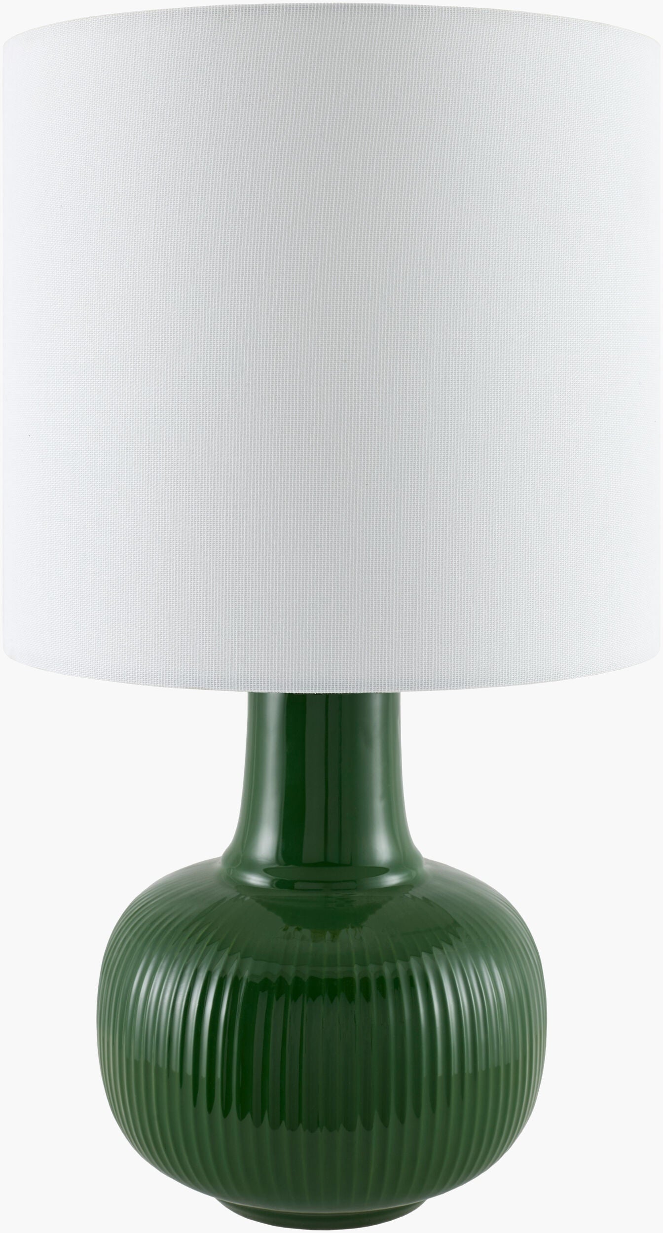 Forest Green Coastal Table Lamp with linen details for bedside or console tables-0