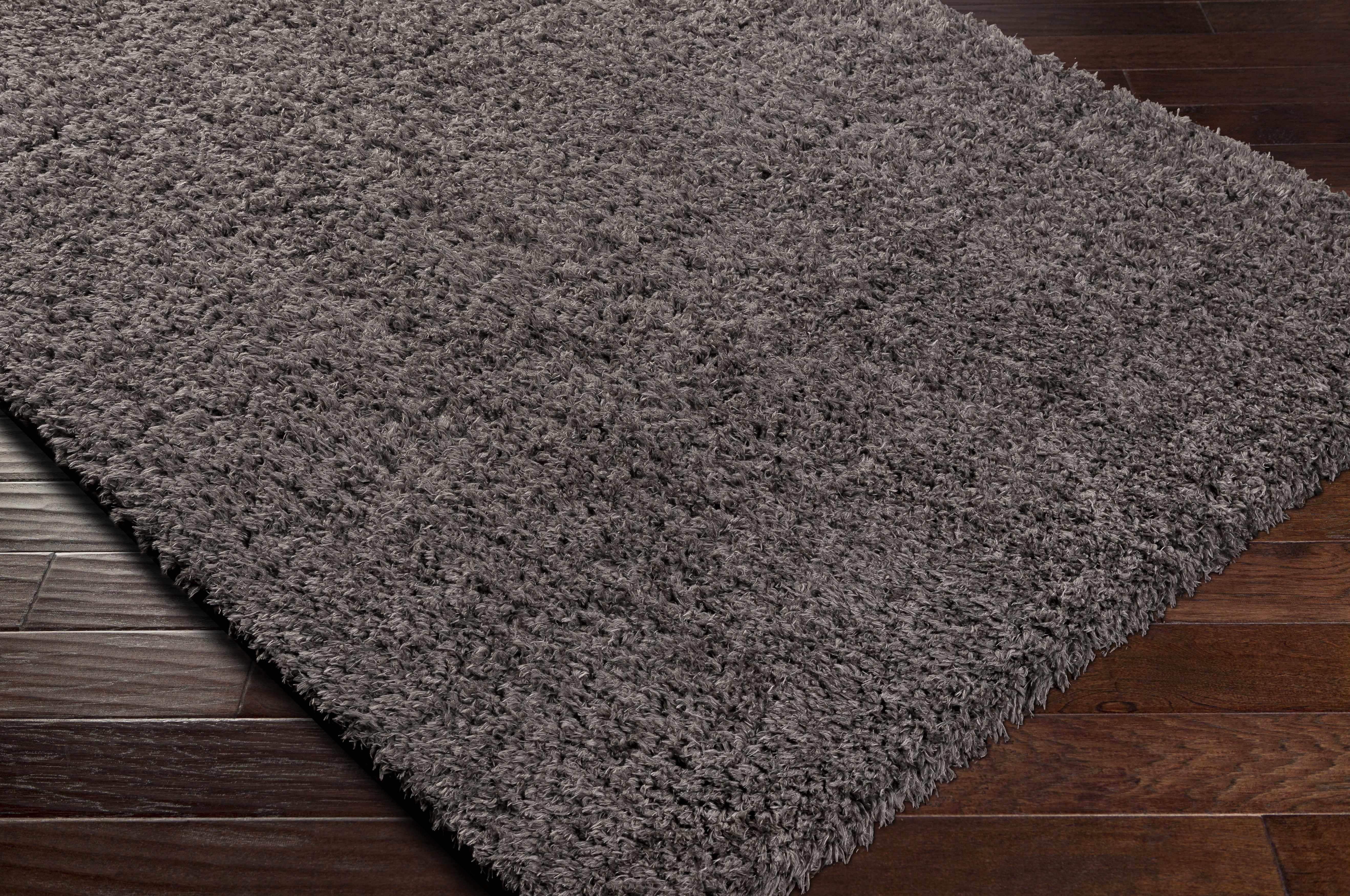 Siari Solid Charcoal Shag Rug - Clearance - PRHOMZ