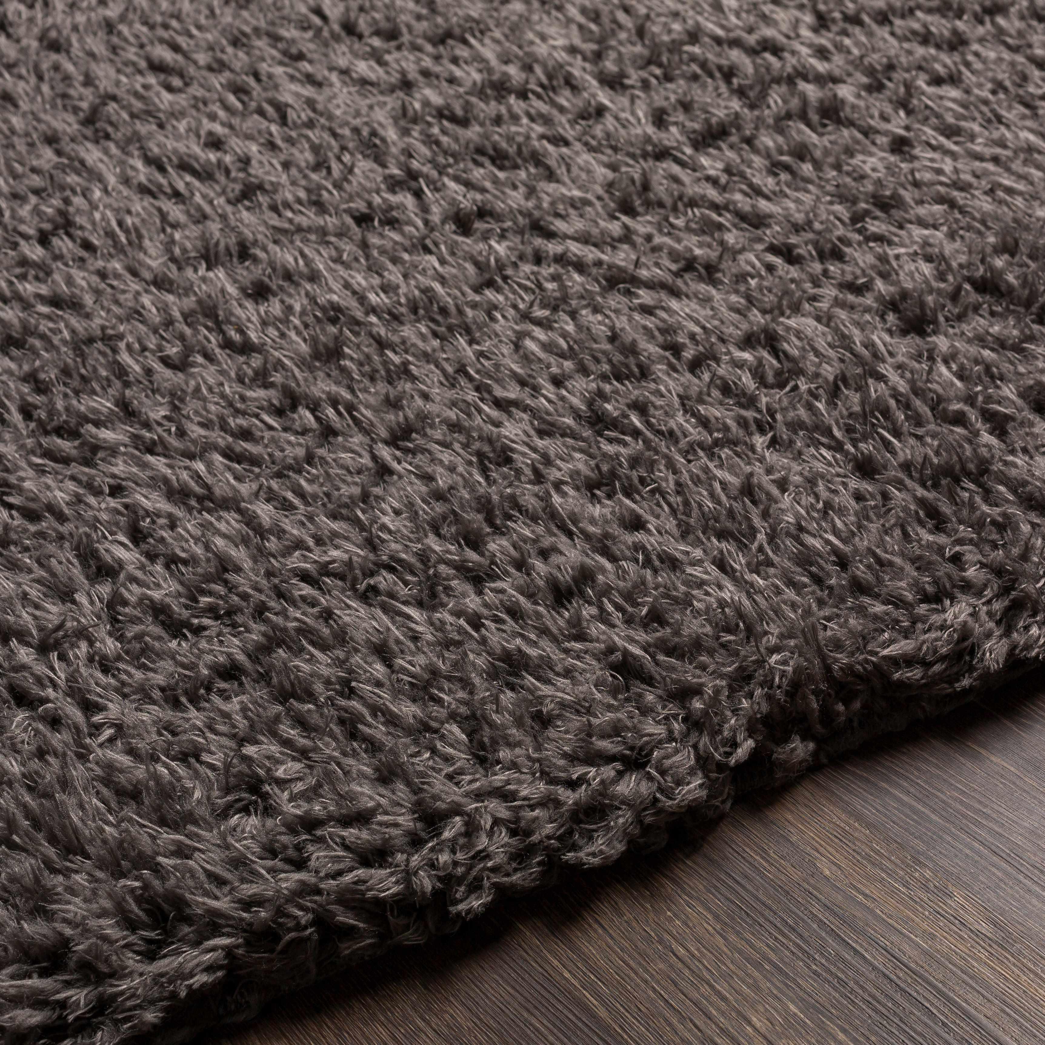 Siari Solid Charcoal Shag Rug - Clearance - PRHOMZ