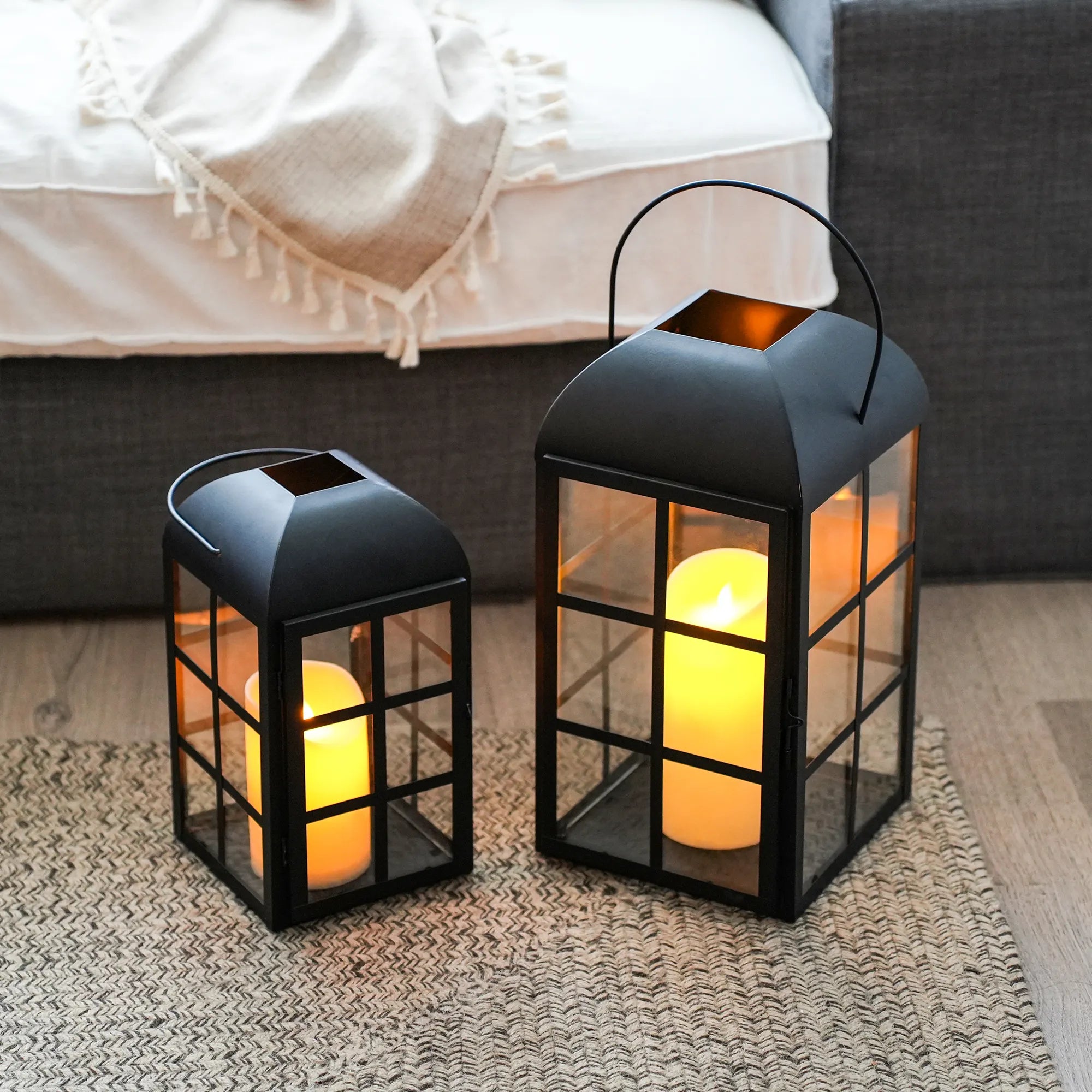 Set of 2 10.5&14''H Decorative Candle Lanterns-1