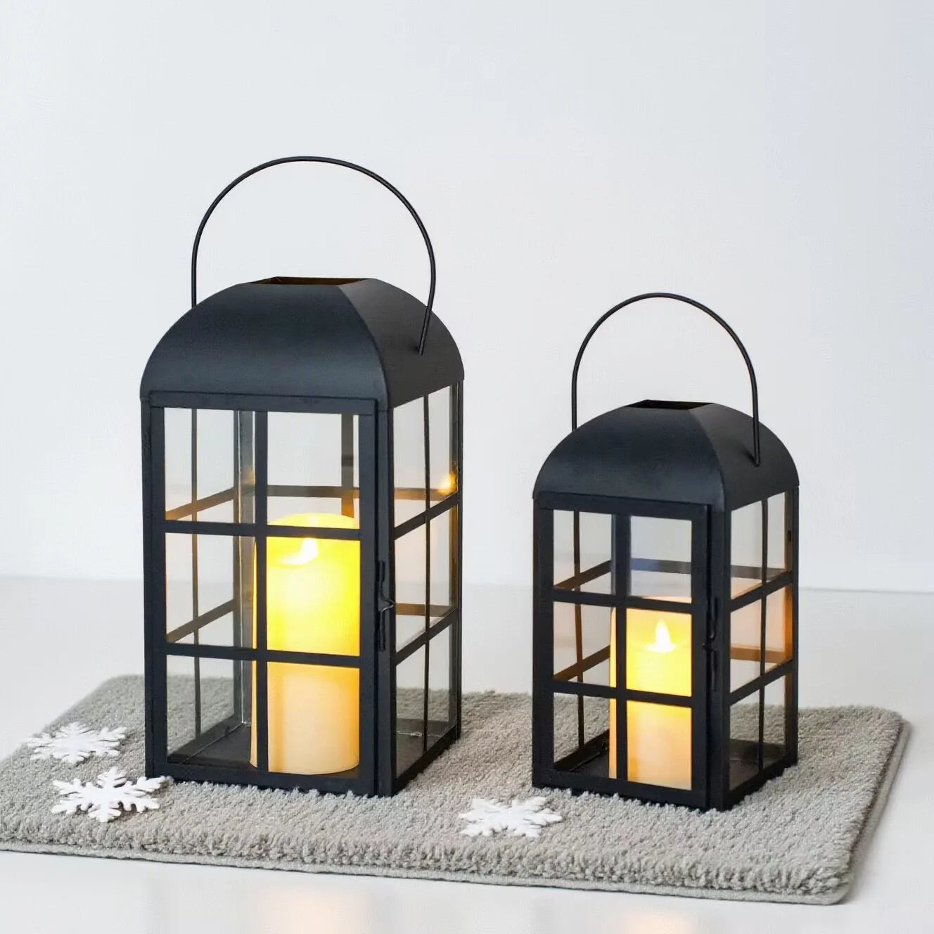Set of 2 10.5&14''H Decorative Candle Lanterns-0
