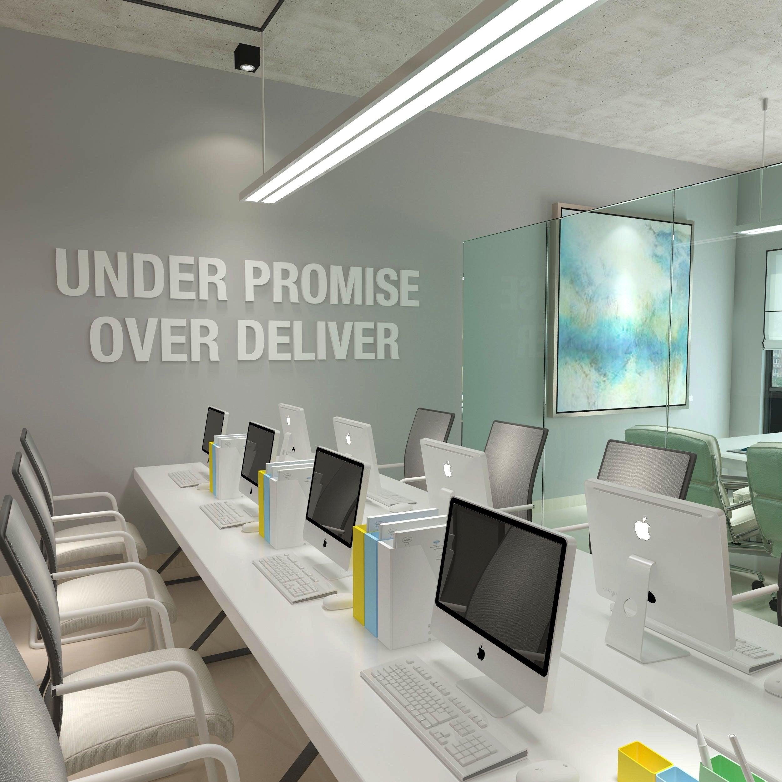 Under Promise Over Deliver 3D Office Sign - PRHOMZ