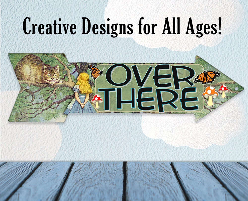 Over There - Directional Arrow - Metal Sign