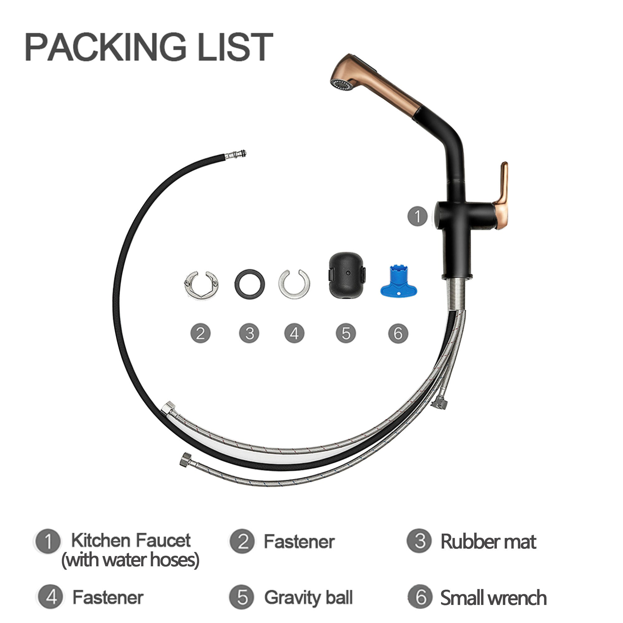 HIGOLD BN4.0 Single Handle Pull Down Kitchen Faucet with IF Award,Black Gold finished