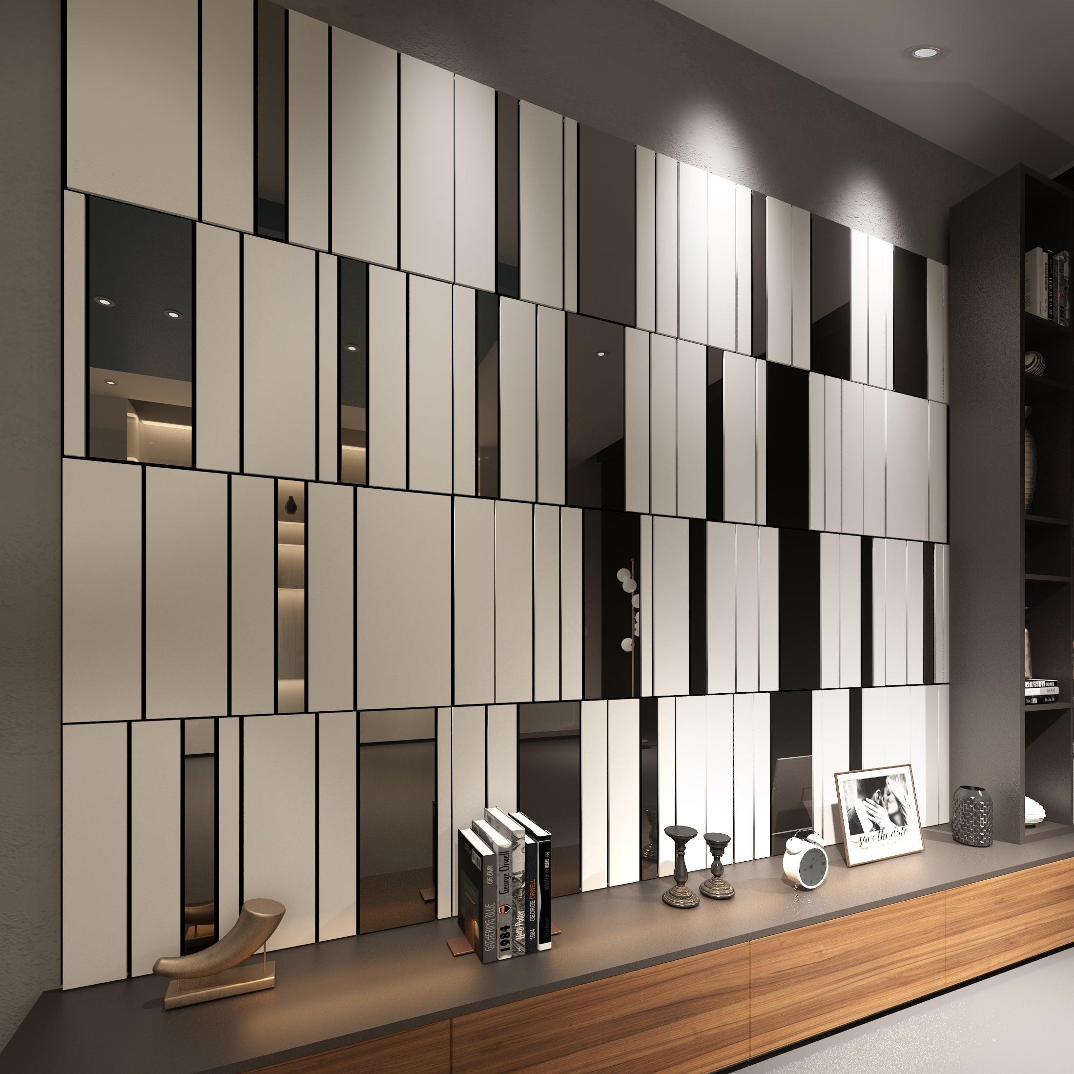 White and Silver Stripes 3D Wall Panels - PRHOMZ