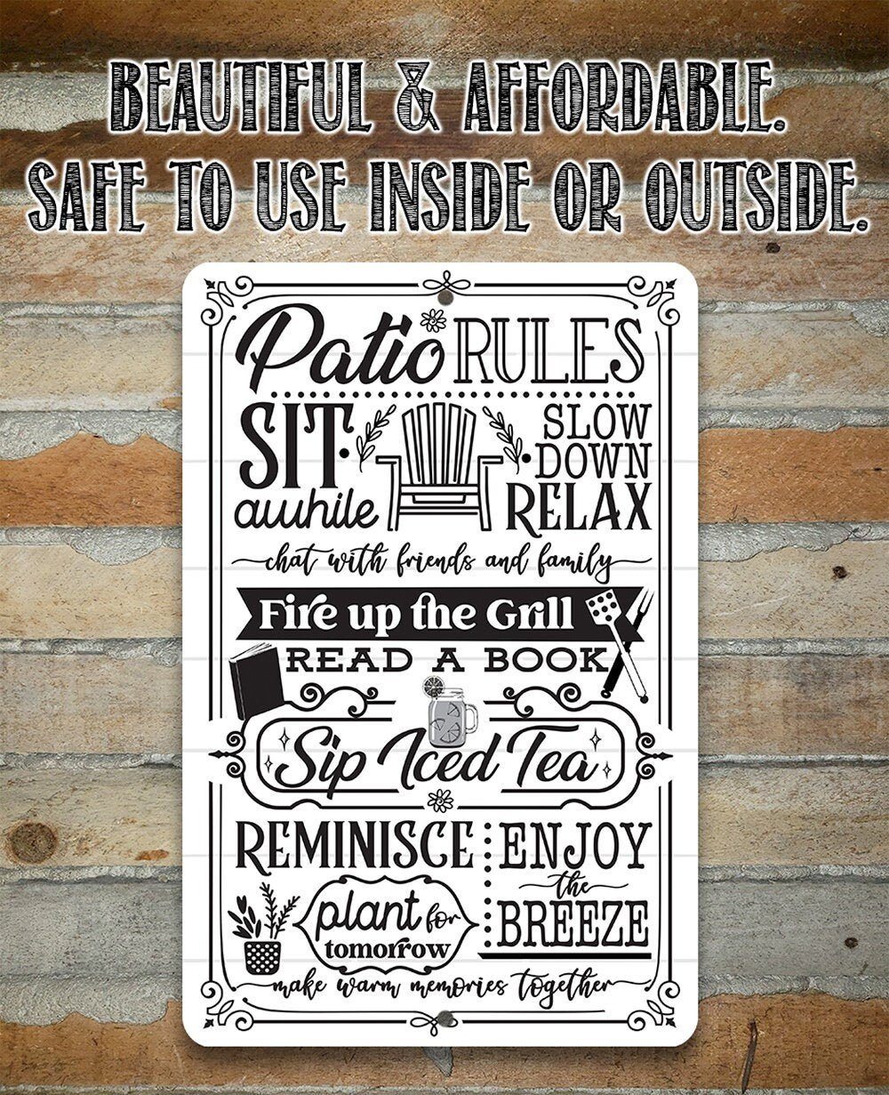 Patio Rules - Metal Sign