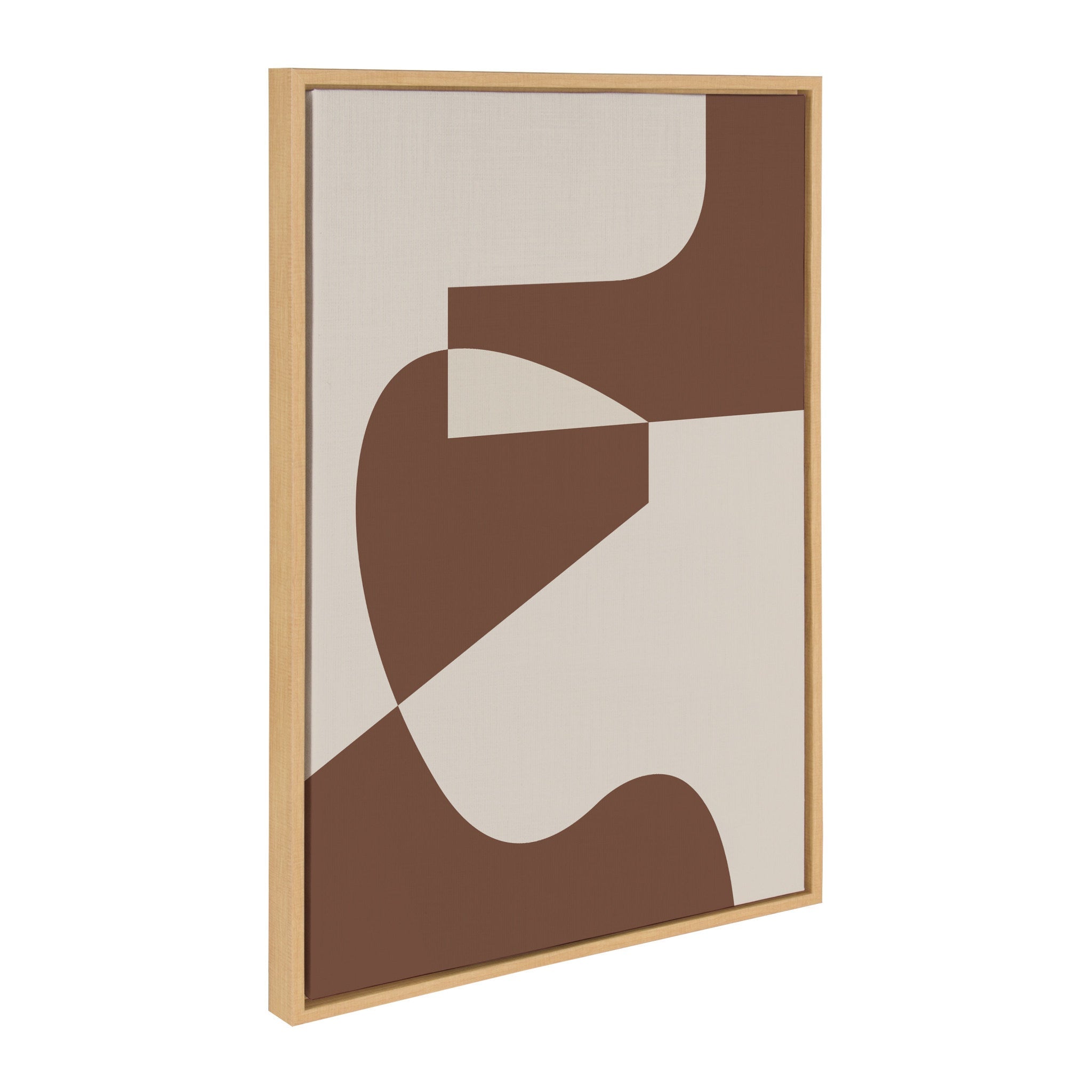 Sylvie Eye Catching Sleek Abstract 4 Brown and Beige Framed Canvas by The Creative Bunch Studio