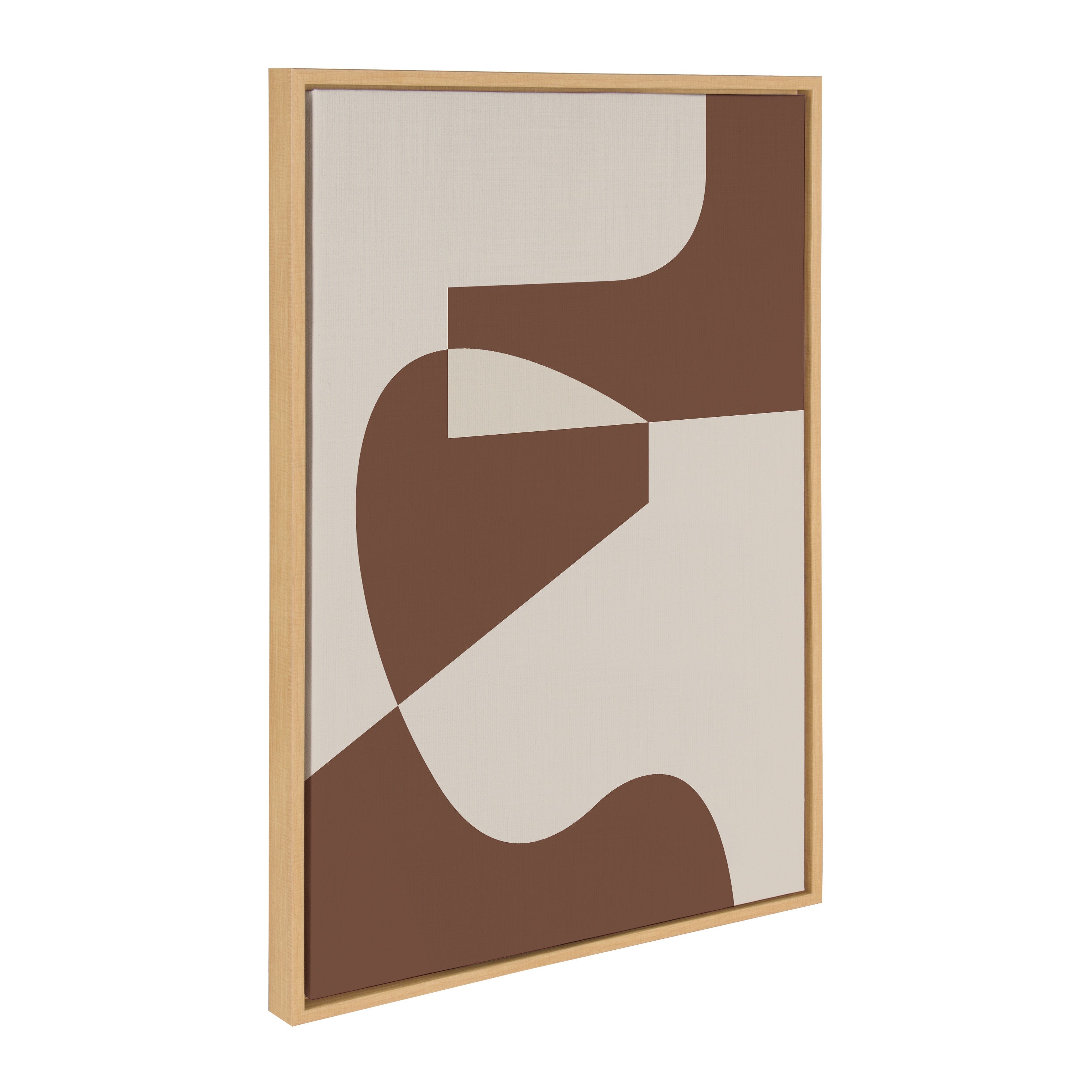 Sylvie Eye Catching Sleek Abstract 4 Brown and Beige Framed Canvas by The Creative Bunch Studio