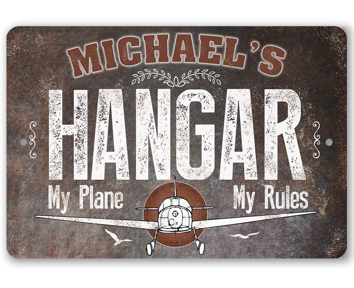 Personalized - Airplane Hangar - Metal Sign