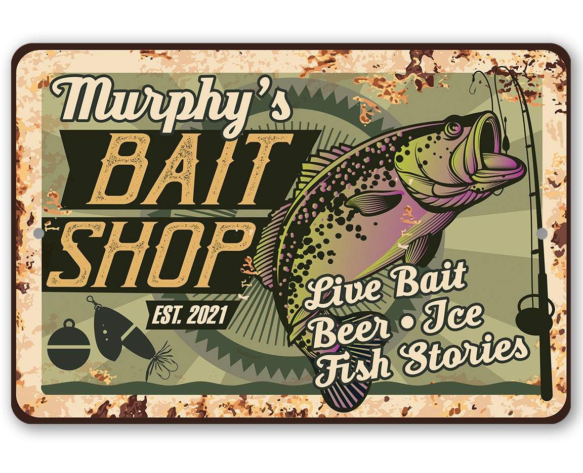 Personalized - Bait Shop - Metal Sign