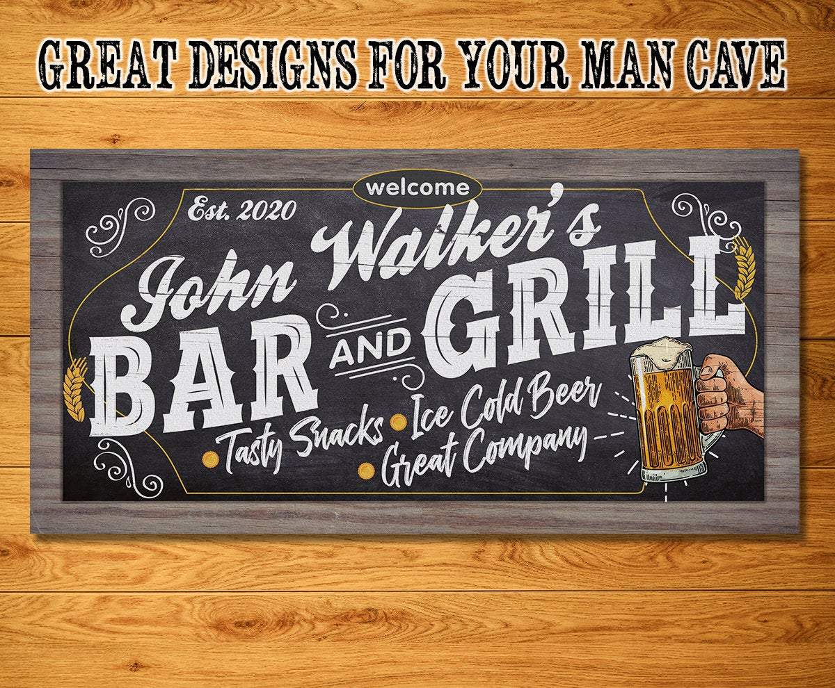 Personalized - Bar & Grill - Canvas