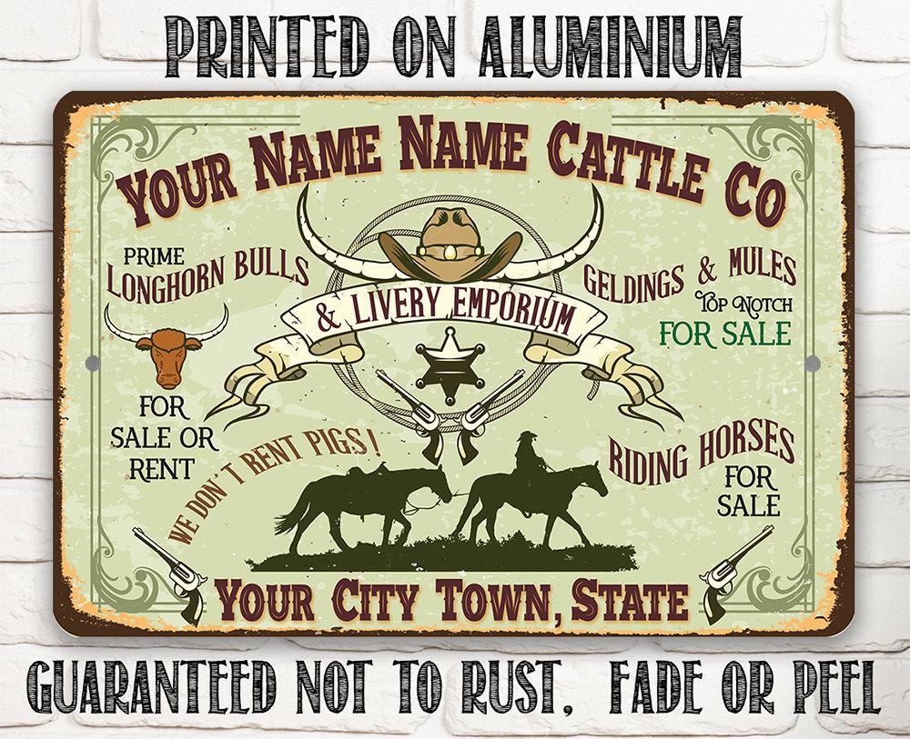 Personalized - Cattle Company - Metal Sign