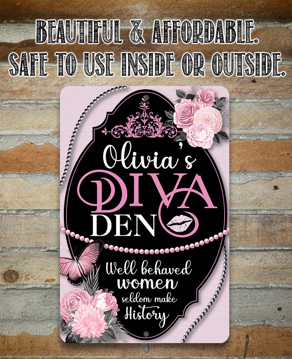 Personalized - Diva Den - Metal Sign
