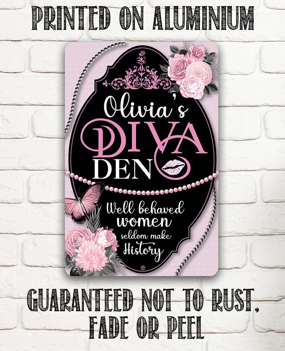 Personalized - Diva Den - Metal Sign