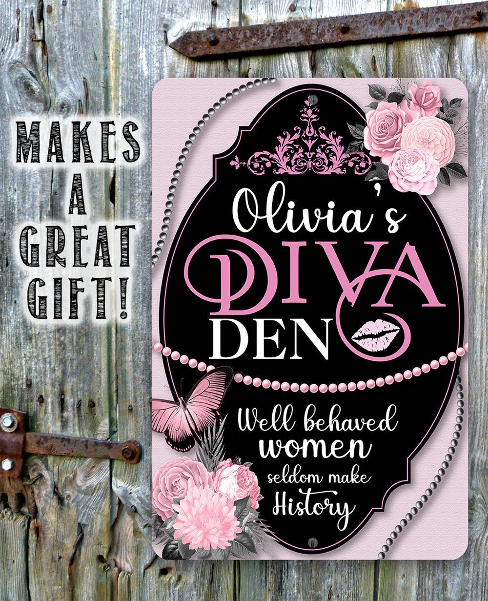 Personalized - Diva Den - Metal Sign