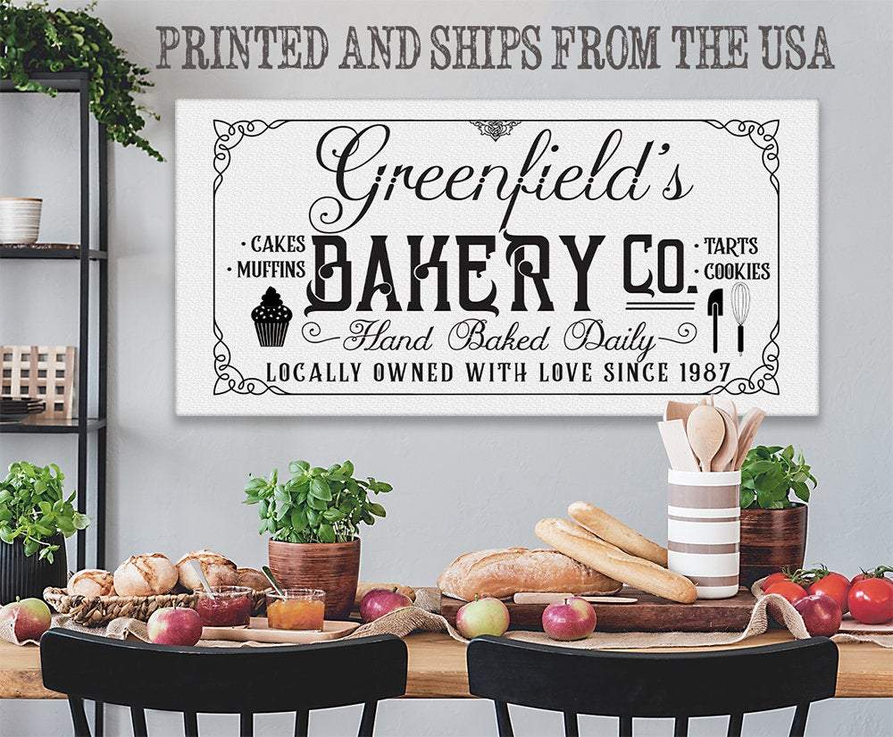 Personalized - Family Name Bakery - Canvas
