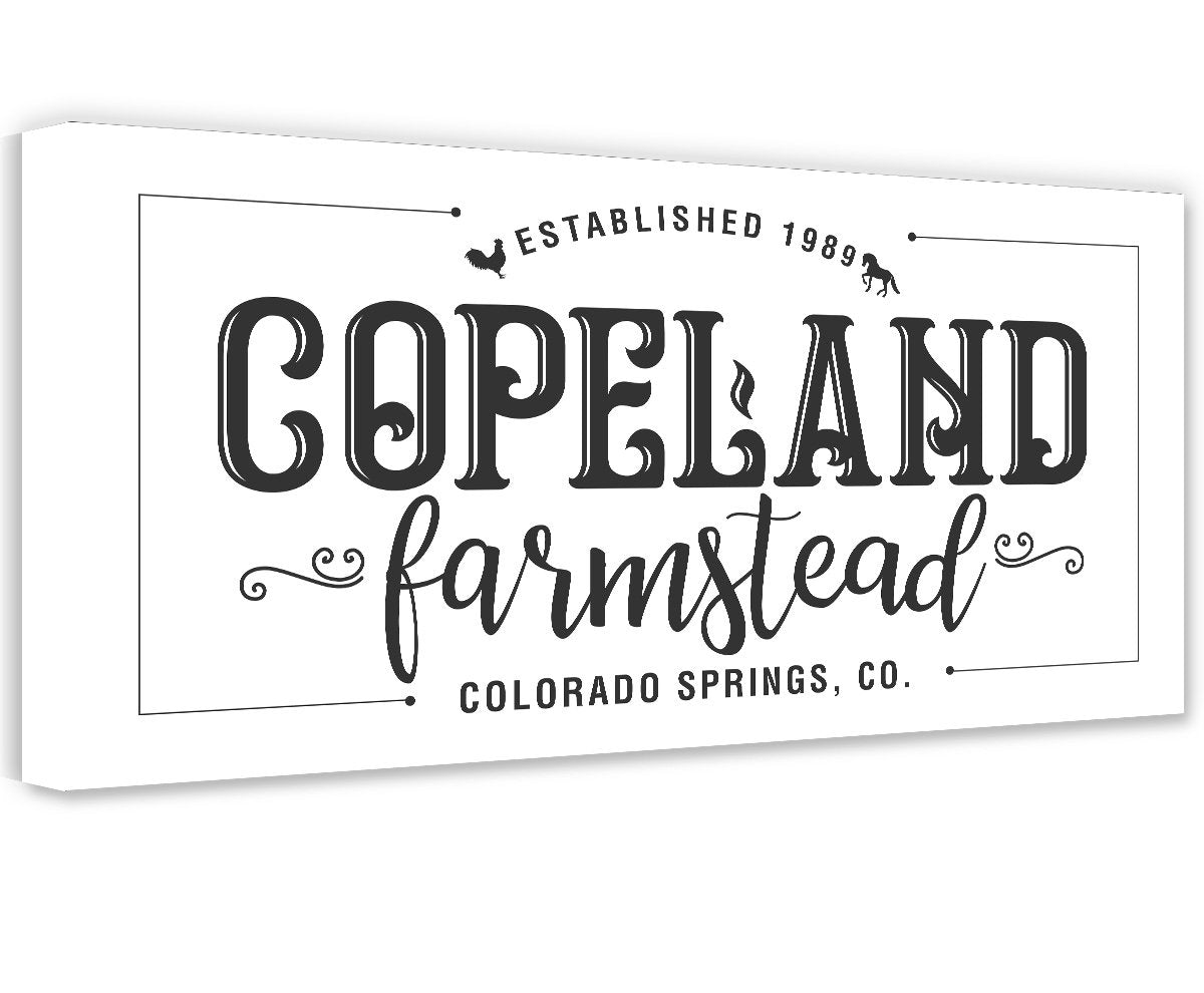 Personalized - Family Name Farmstead - Canvas
