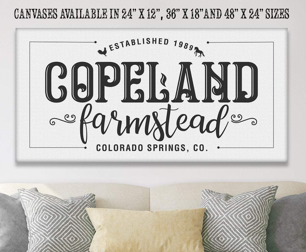 Personalized - Family Name Farmstead - Canvas