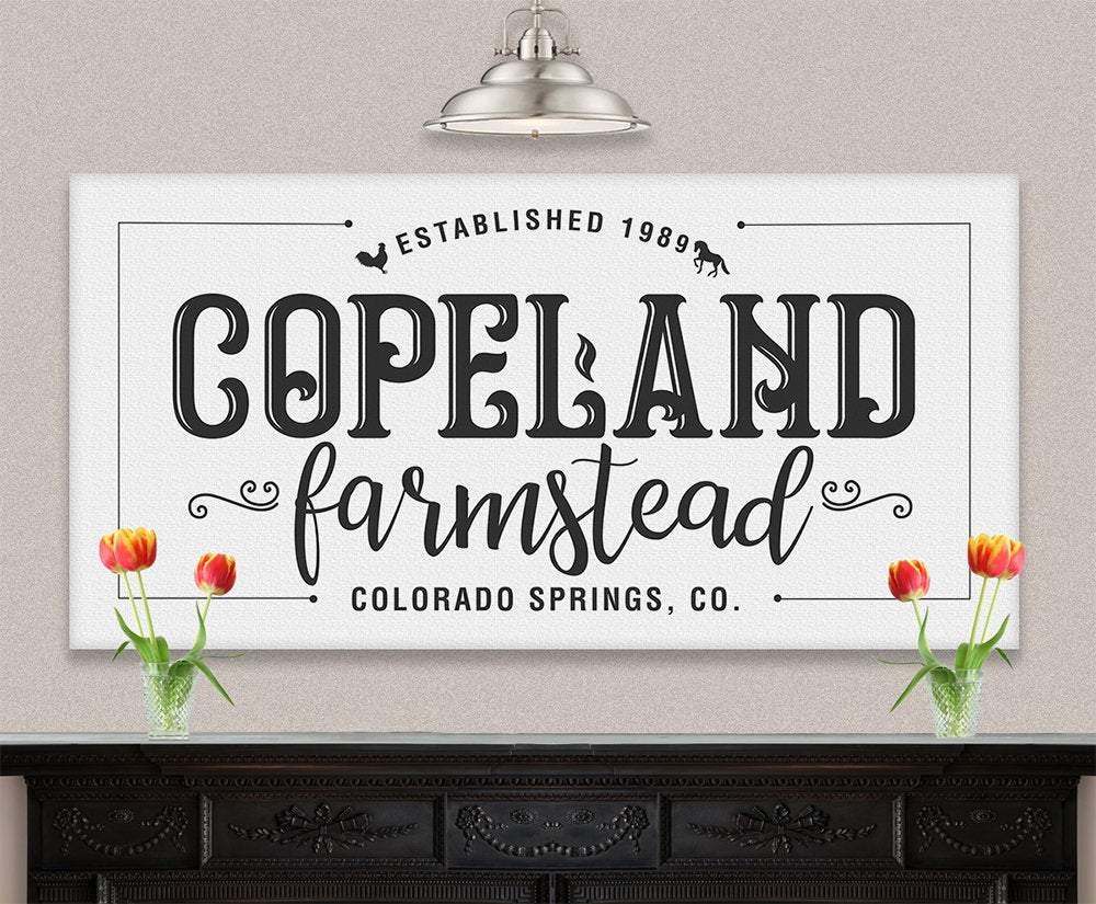 Personalized - Family Name Farmstead - Canvas