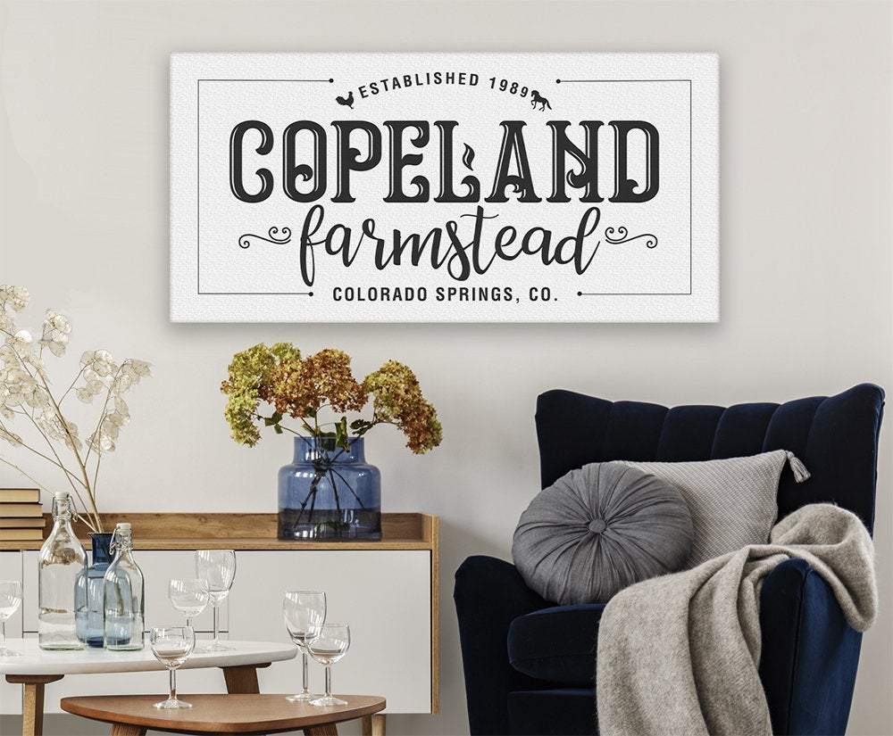Personalized - Family Name Farmstead - Canvas