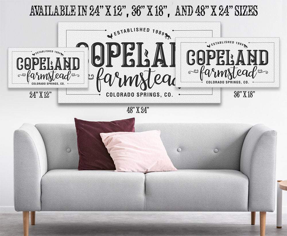 Personalized - Family Name Farmstead - Canvas