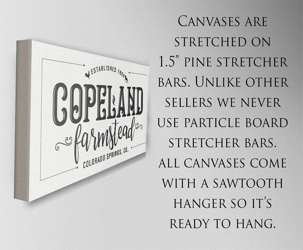 Personalized - Family Name Farmstead - Canvas