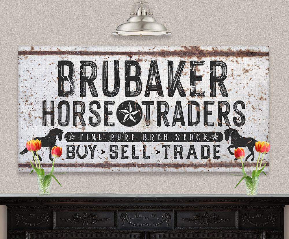 Personalized - Family Name Horse Market - Canvas
