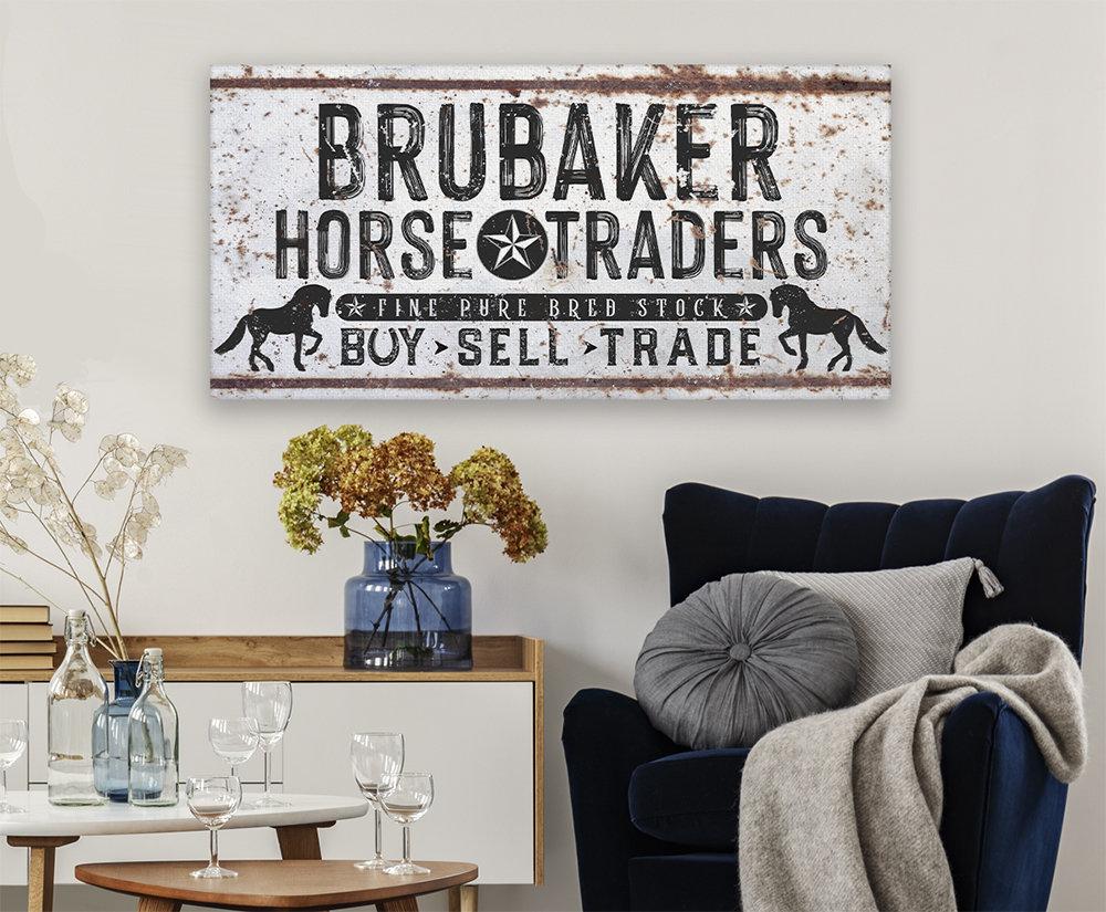 Personalized - Family Name Horse Market - Canvas