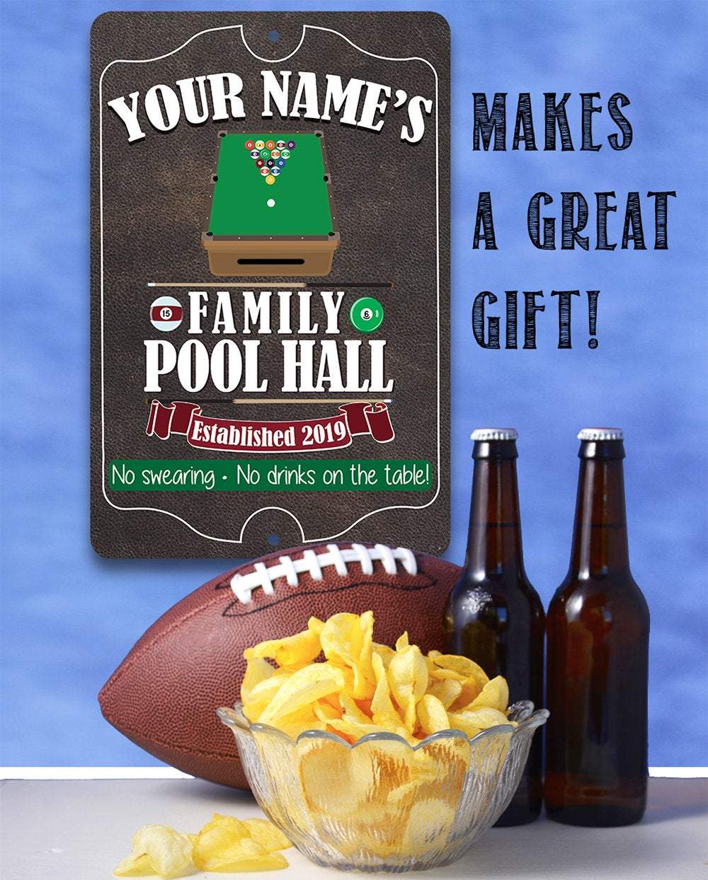 Personalized - Family Pool/Game Room - Metal Sign