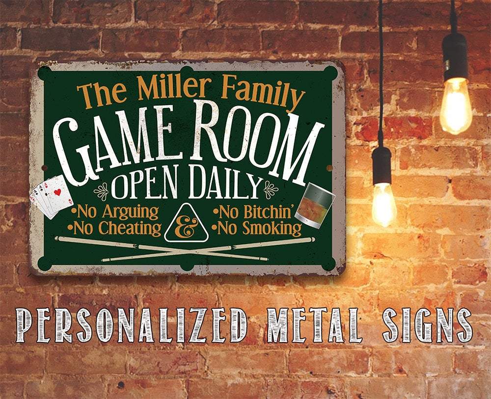Personalized - Game Room - Metal Sign