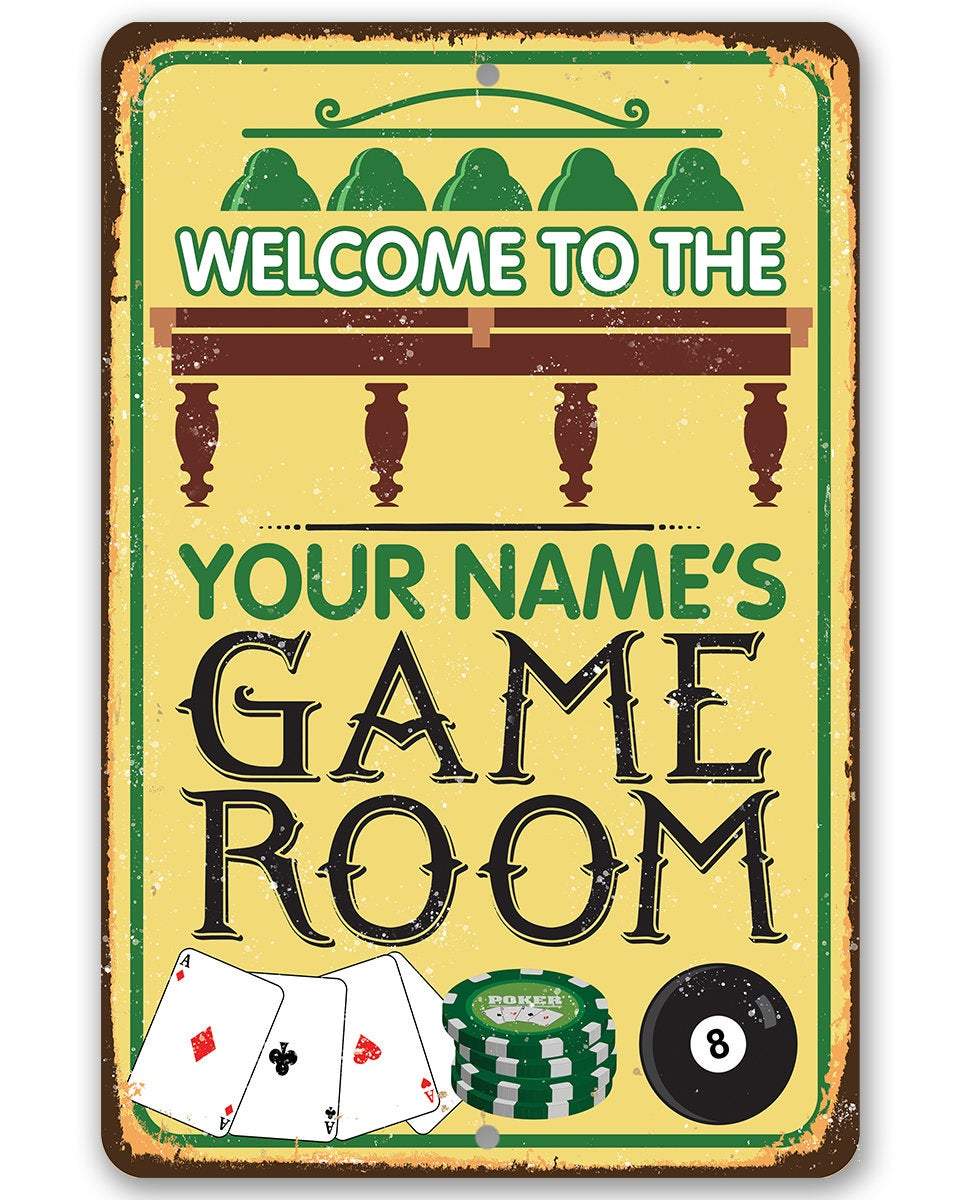 Personalized - Game Room Play Nice - Metal Sign
