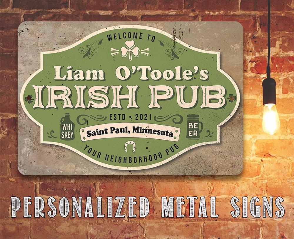 Personalized - Irish Pub - Metal Sign