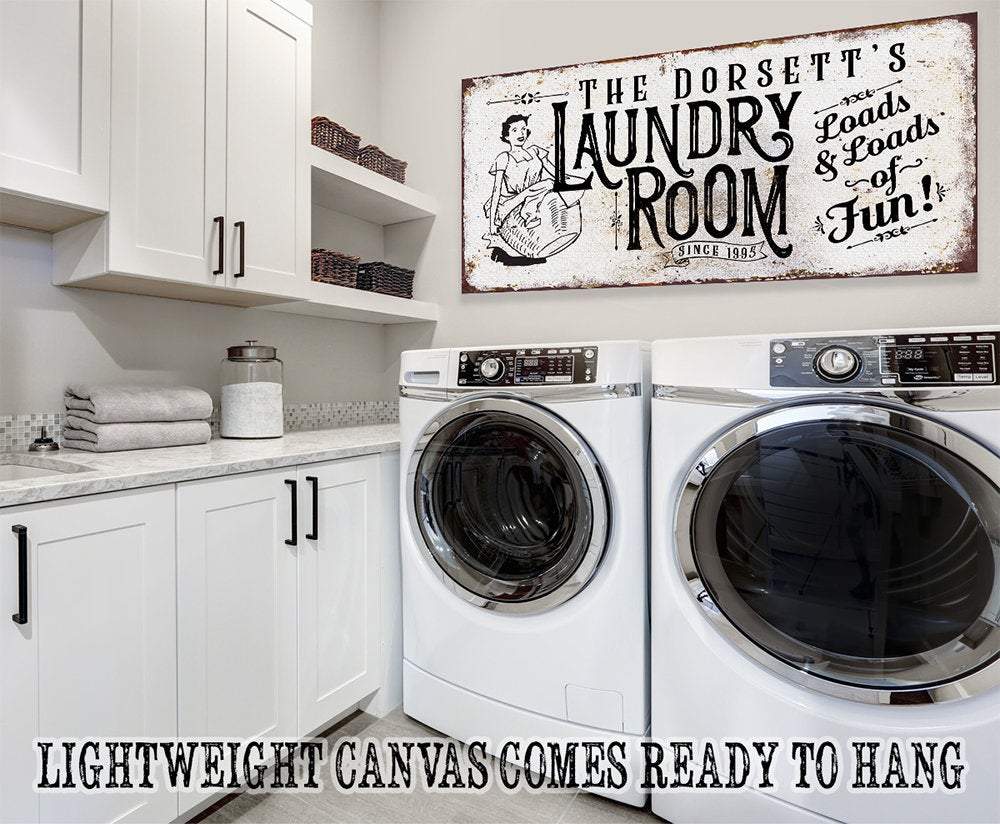 Personalized - Laundry Loads of Fun - Canvas
