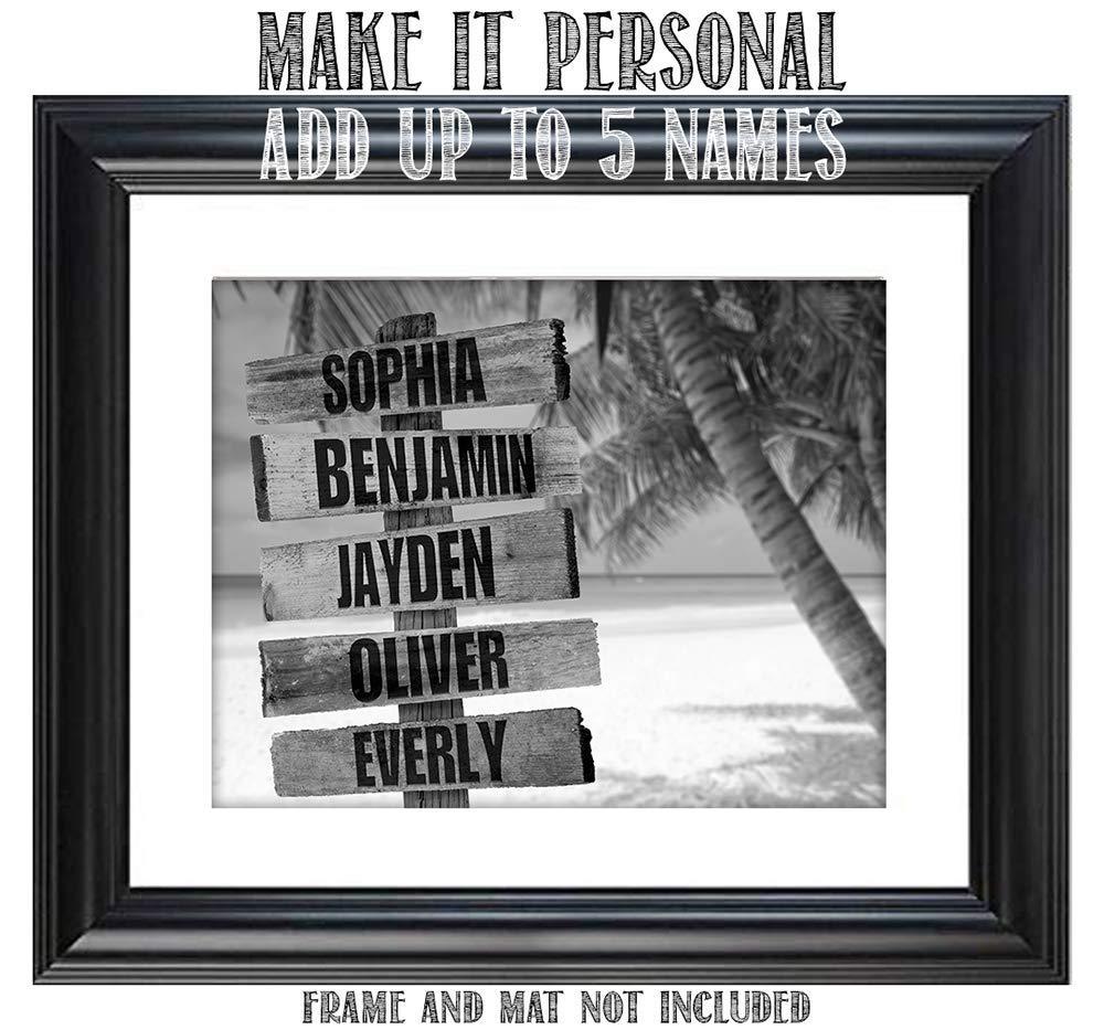 Personalized - Names Sign Post Art - Beach - Print or Canvas