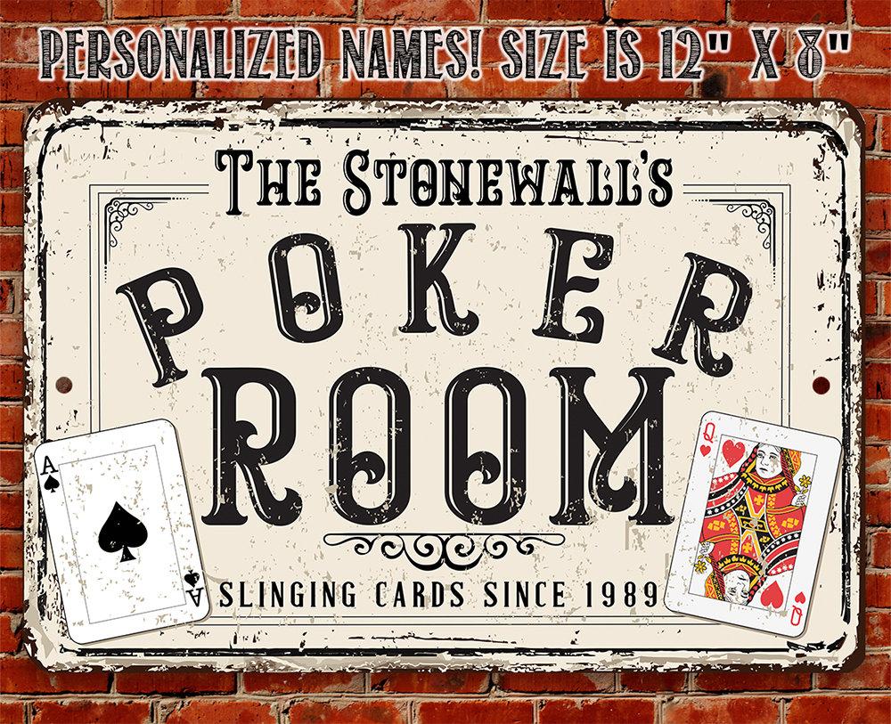 Personalized - Poker Room - Metal Sign
