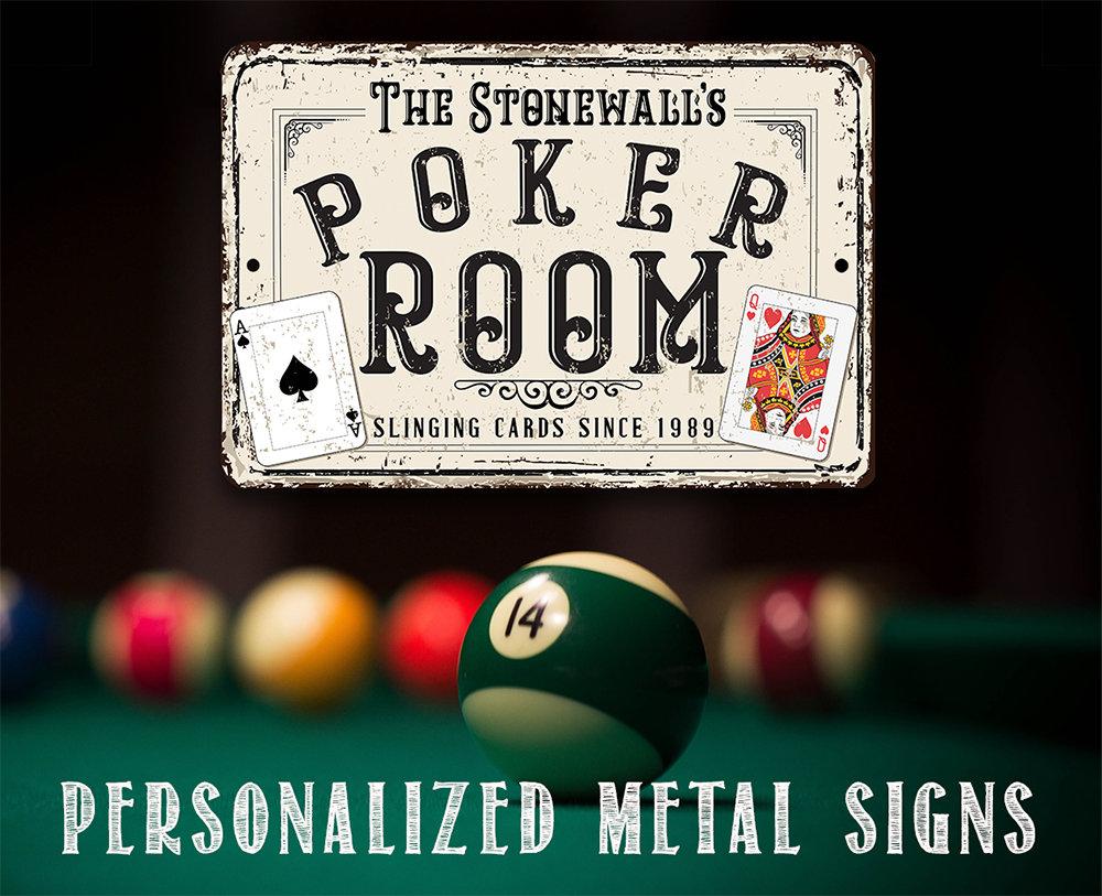 Personalized - Poker Room - Metal Sign