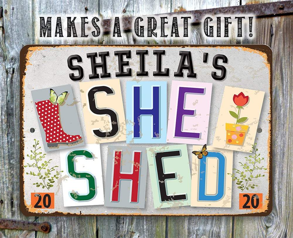 Personalized - She Shed - Metal Sign