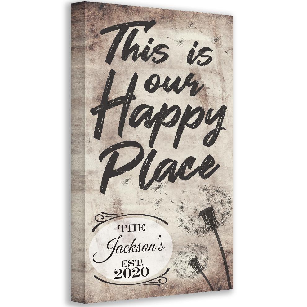 Personalized - This Is Our Happy Place - Vertical - Canvas