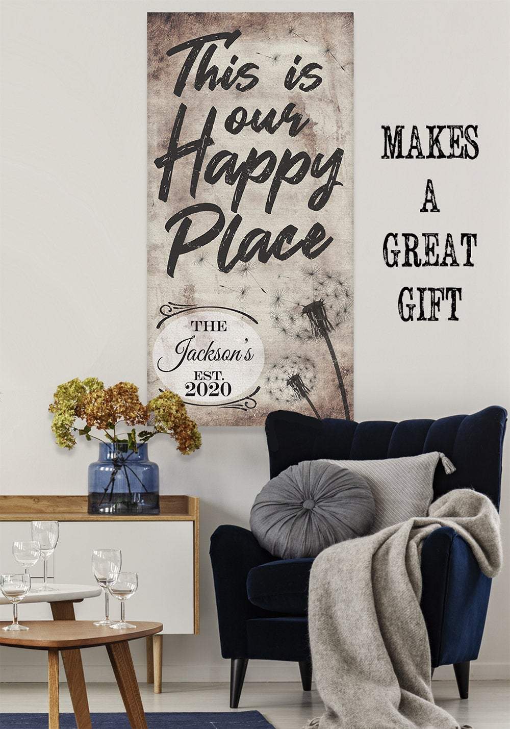 Personalized - This Is Our Happy Place - Vertical - Canvas