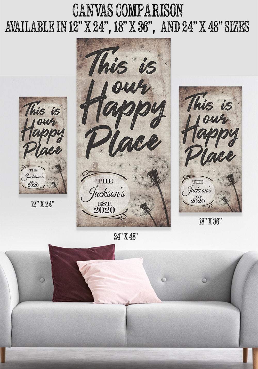Personalized - This Is Our Happy Place - Vertical - Canvas
