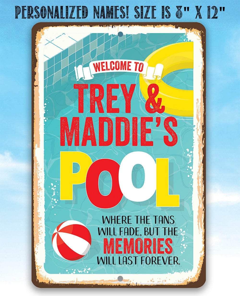 Personalized - Welcome To Our Pool - Metal Sign