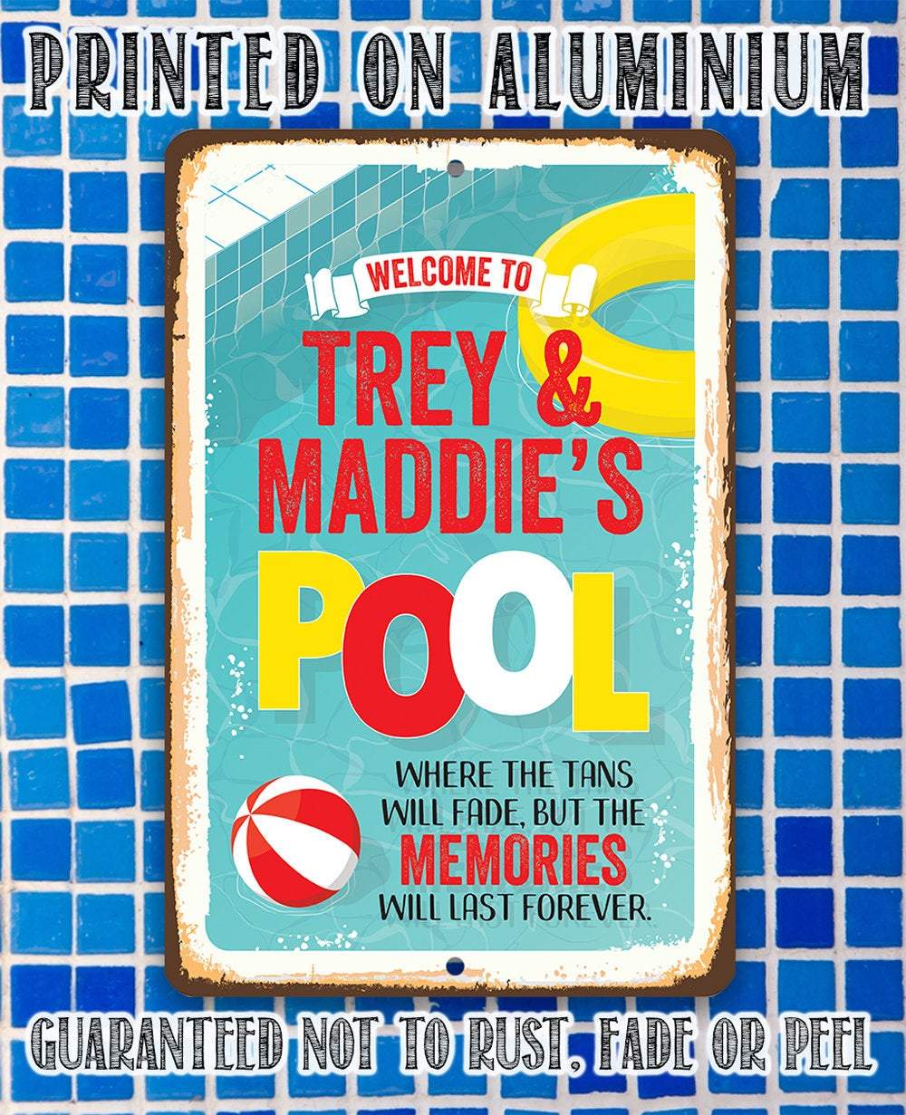 Personalized - Welcome To Our Pool - Metal Sign