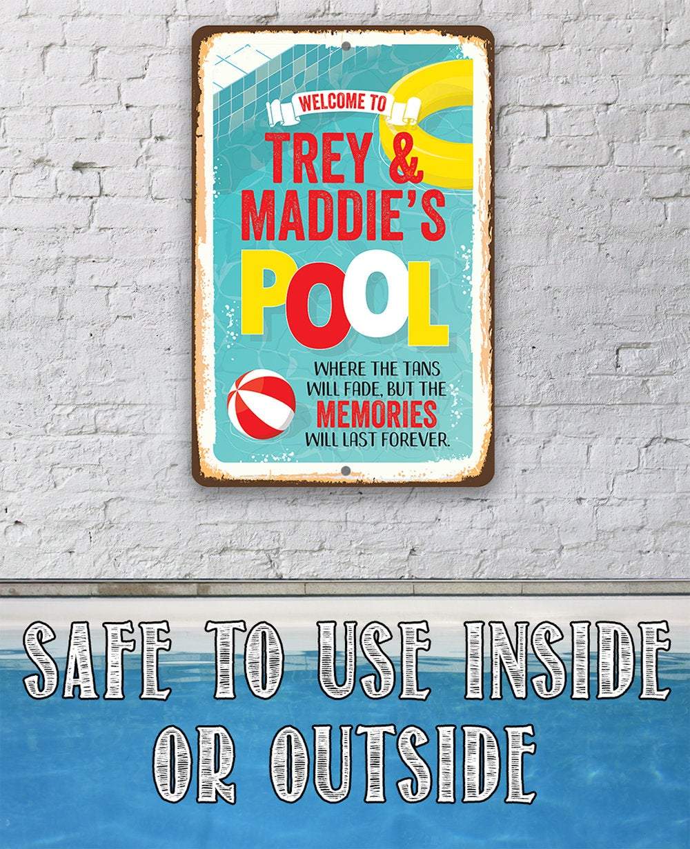 Personalized - Welcome To Our Pool - Metal Sign